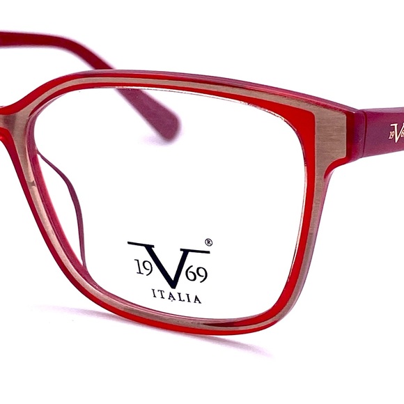 Versace 1969 Eyeglasses Acetate & Steel inRed & Matt Gold New from Optician’s - Picture 5 of 12